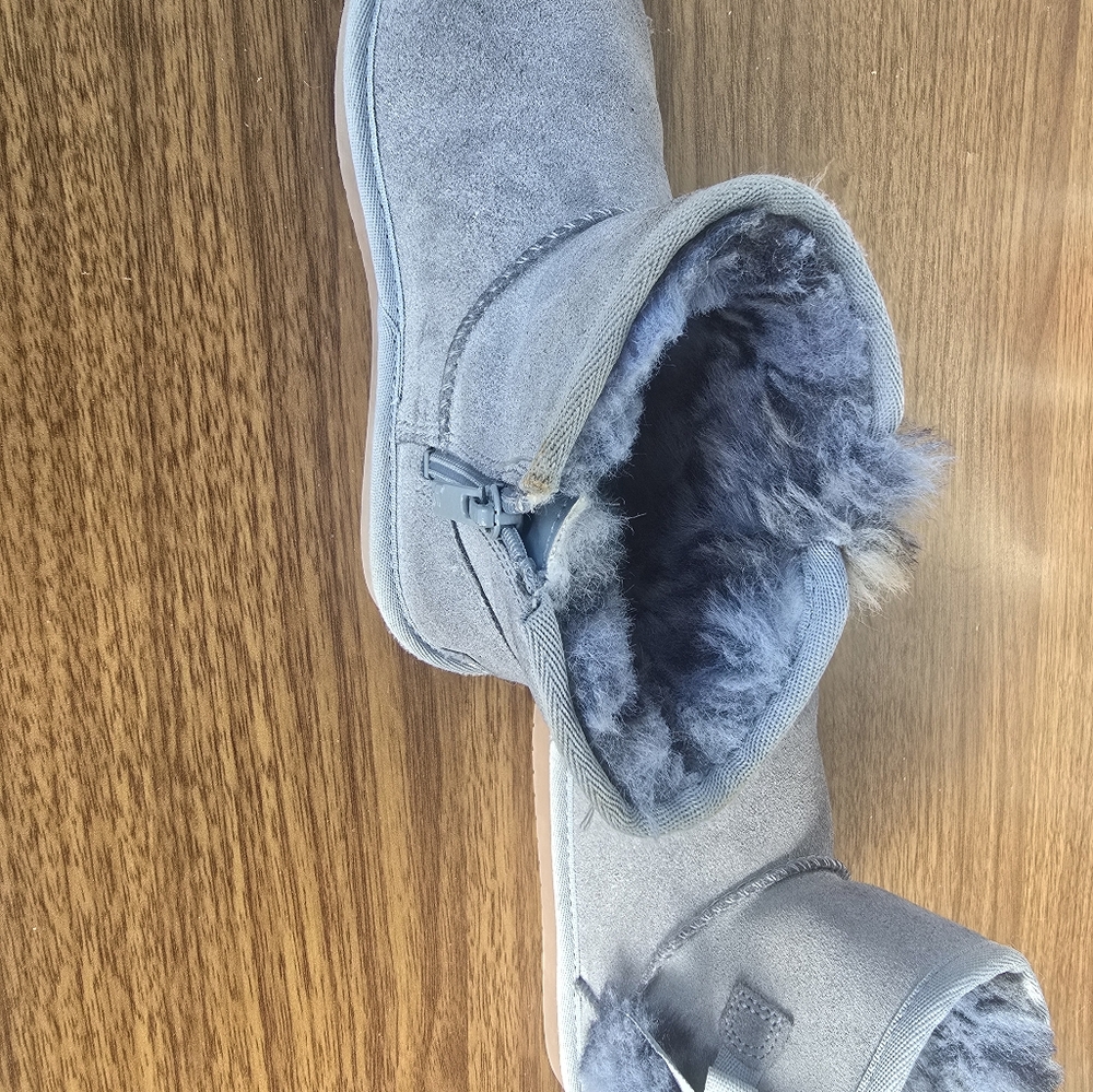 Cozy Gray /BLUE Kids Boots - Picture 5 of 9